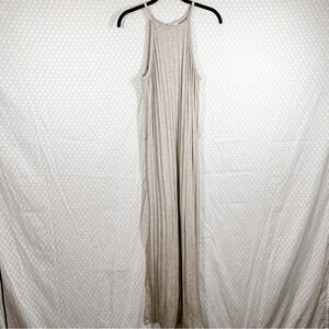 Anthropologie Amadi Tan Ribbed Rayon Maxi Robe Dress‎